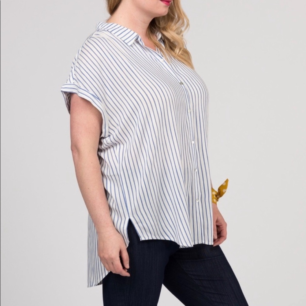Button down cuff sleeve top